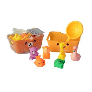 Bathtub Basket with Squishy Toys